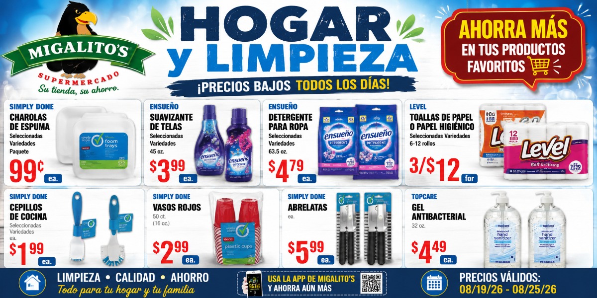 Especiales de productos para el hogar de Migalito's Supermercado