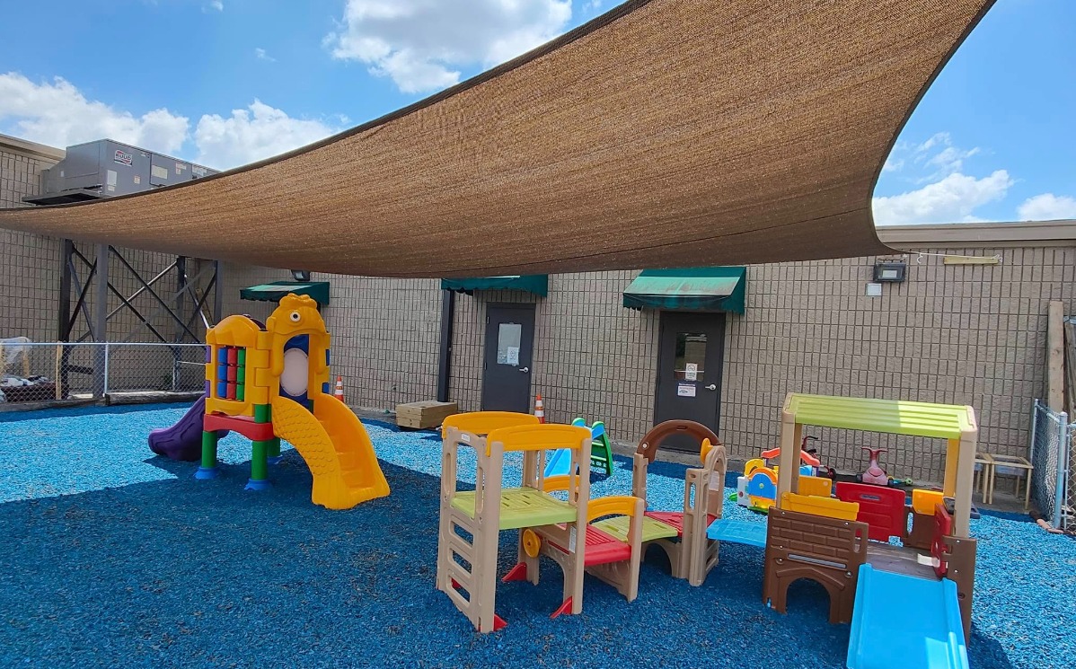 Outdoor play area at Kids Place Learning Center in Seagoville