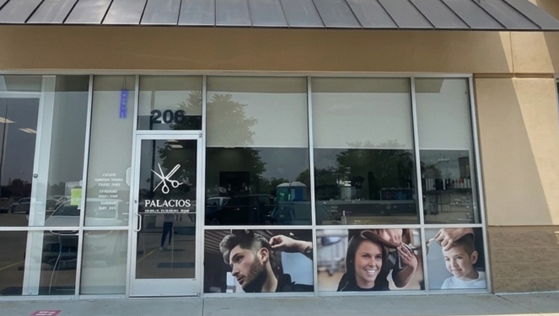 Palacios Beauty Salon storefront in Seagoville
