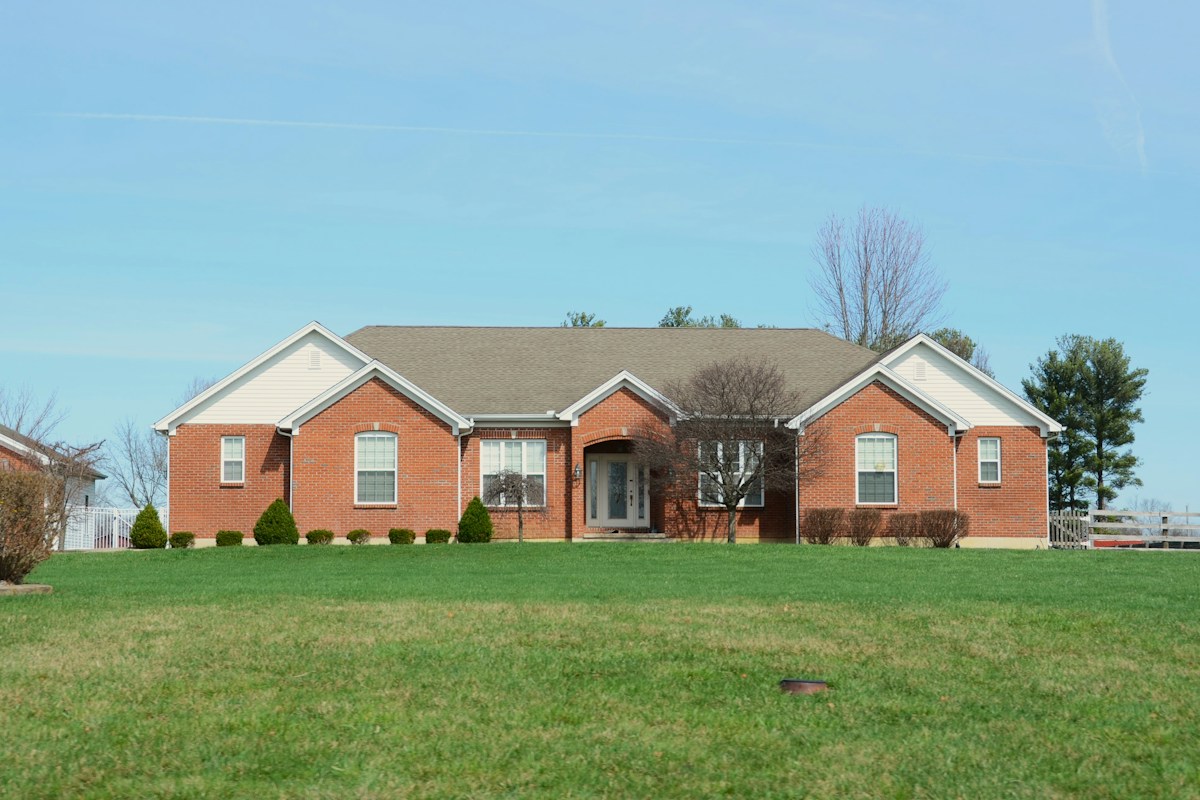 Neatly maintained lawn and front yard
